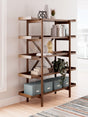Lyncott Brown 70" Bookcase - Ella Furniture