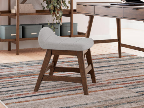 Lyncott Light Gray/Brown Home Office Desk Chair - Ella Furniture