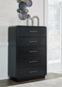 Rowanbeck Black Chest of Drawers - Ella Furniture