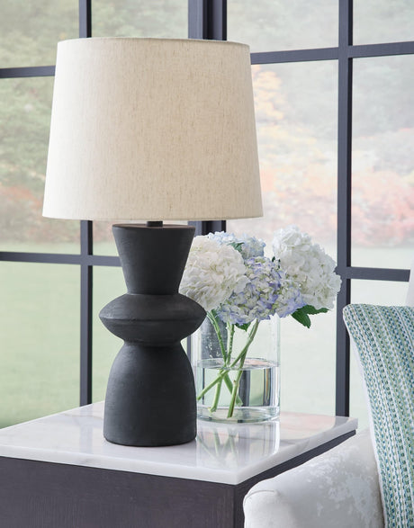 Scarbot Distressed Black Table Lamp (Set of 2) - Ella Furniture