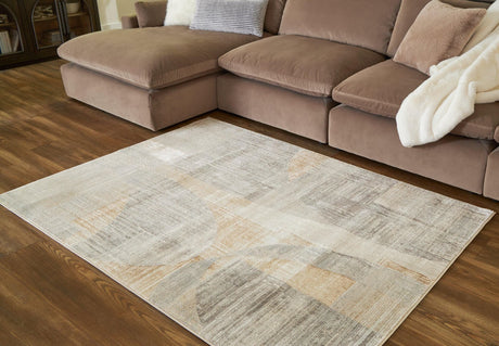 Truward Linen/Gray/Caramel Medium Rug - Ella Furniture