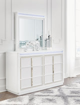 Chalanna White Dresser and Mirror - Ella Furniture