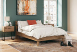 Deanlow Honey Full Platform Panel Bed - Ella Furniture