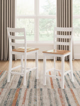 Gesthaven Natural/White Counter Height Barstool - Ella Furniture