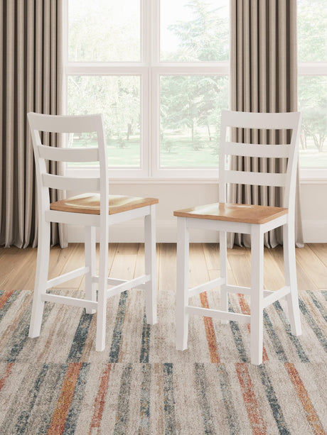 Gesthaven Natural/White Counter Height Barstool - Ella Furniture