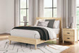 Cabinella Tan Full Platform Panel Bed - Ella Furniture