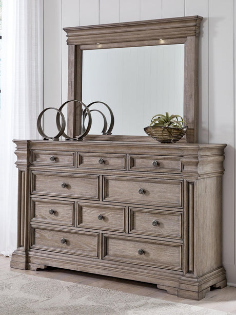 Blairhurst Light Grayish Brown Dresser and Mirror - Ella Furniture