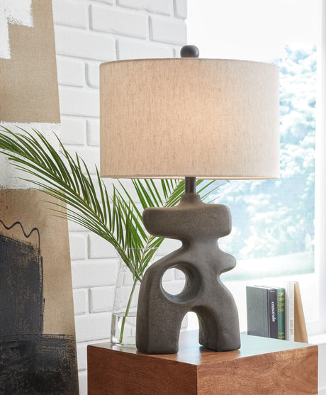 Danacy Distressed Black 2-Piece Table Lamp Set - Ella Furniture