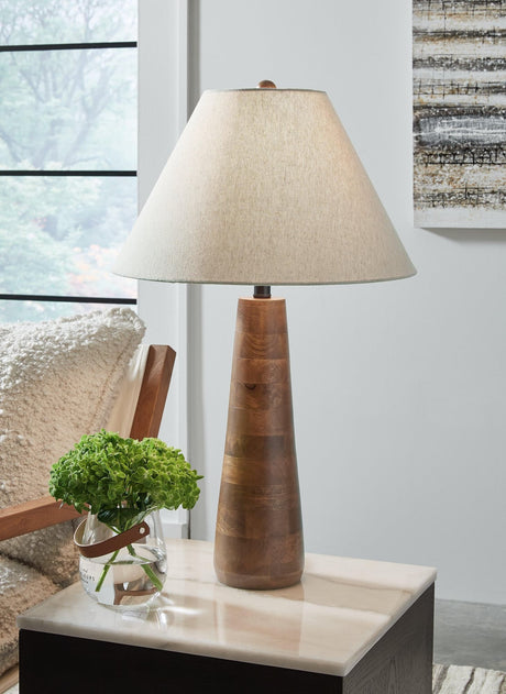 Danset Brown 2-Piece Table Lamp Set - Ella Furniture