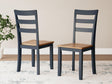 Gesthaven Natural/Blue Dining Chair - Ella Furniture