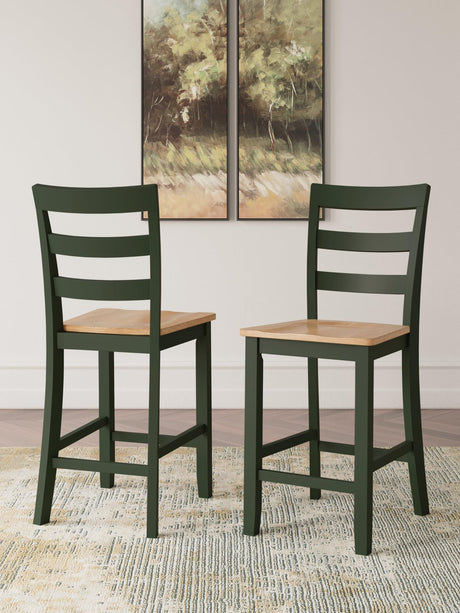 Gesthaven Natural/Green Counter Height Barstool - Ella Furniture