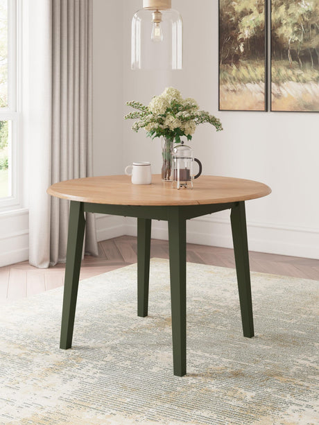 Gesthaven Natural/Green Dining Drop Leaf Table - Ella Furniture