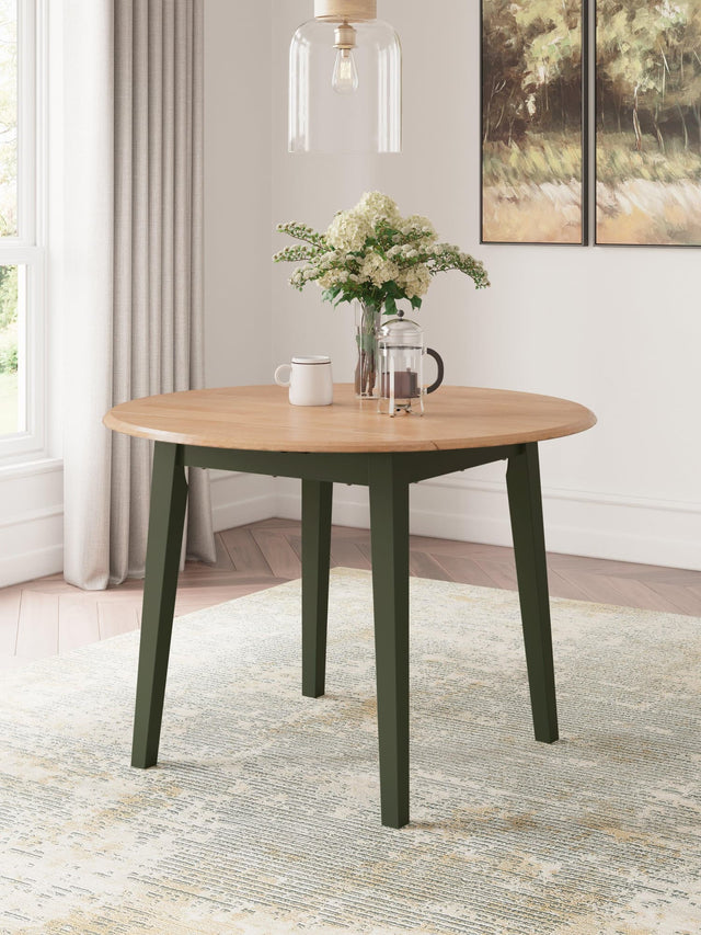 Gesthaven Natural/Green Dining Drop Leaf Table - Ella Furniture