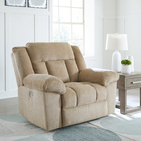 Tip-Off Wheat Chenille Power Recliner - Ella Furniture