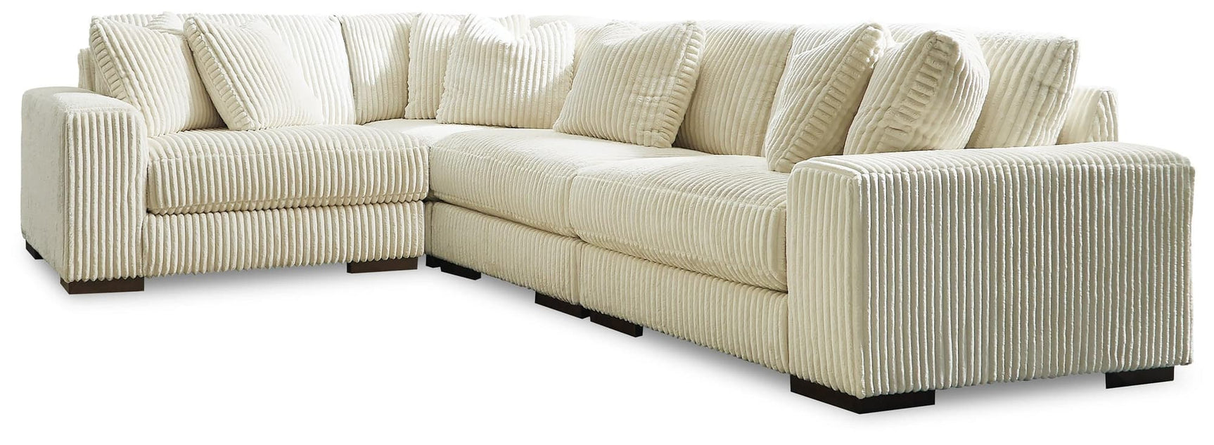 Lindyn Ivory Velvet 4-Piece Sectional - Ella Furniture