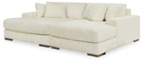 Lindyn Ivory Super Chaise - Ella Furniture