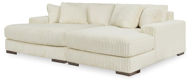 Lindyn Ivory Super Chaise - Ella Furniture