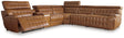 Temmpton Chocolate Leather 6-Piece Power Reclining Sectional - Ella Furniture