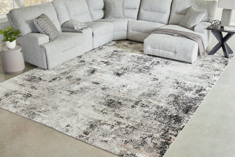 Langwell Black/Gray/White Extra Large Rug - Ella Furniture