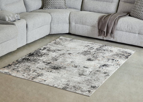 Langwell Black/Gray/White Medium Rug - Ella Furniture