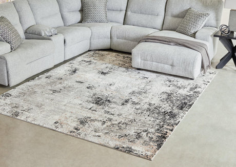 Langwell Black/Gray/White Large Rug - Ella Furniture