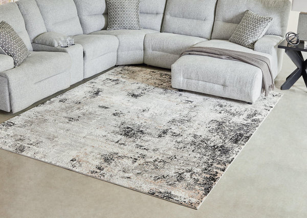 Langwell Black/Gray/White Large Rug - Ella Furniture
