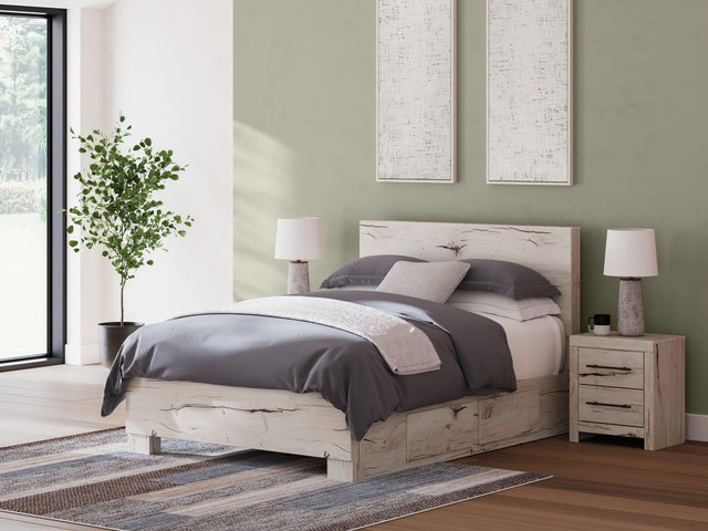 Lawroy Light Natural Queen Panel Bed With Storage