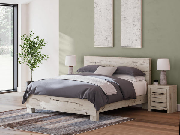 Lawroy Light Natural King Panel Bed - Ella Furniture
