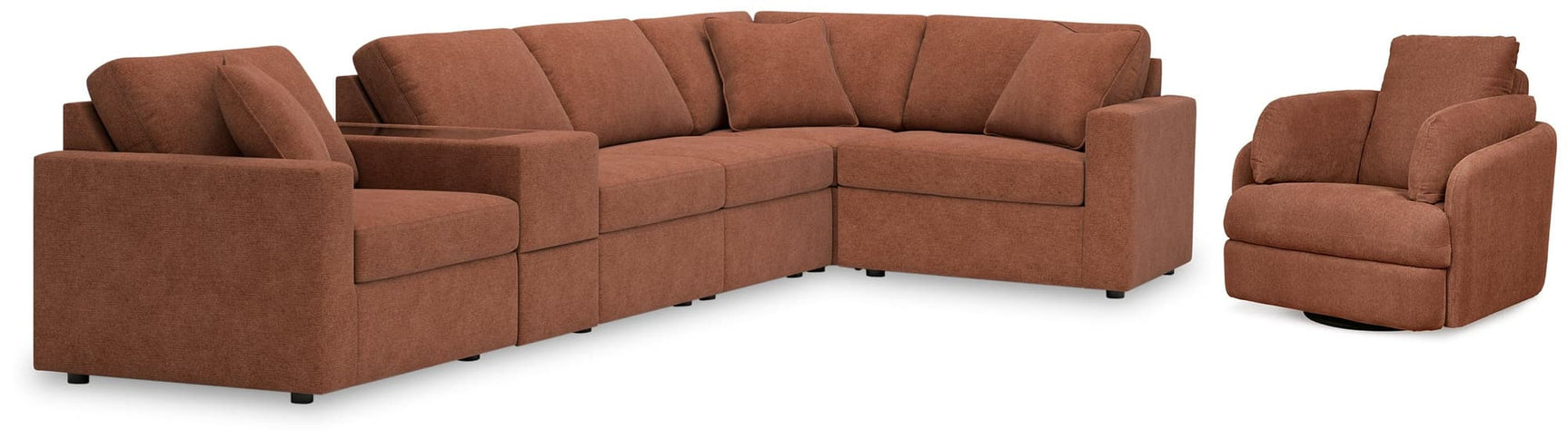 Pillar Spice Peak 6-Piece Sectional with Recliner - Ella Furniture