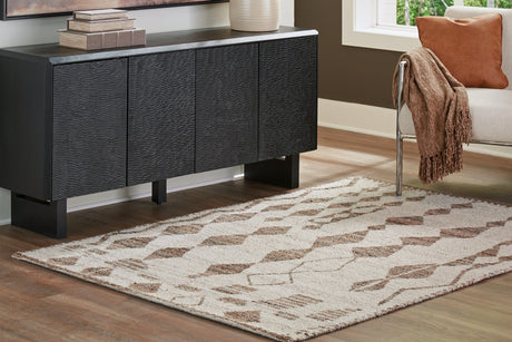 Brettler Beige/Brown Medium Rug - Ella Furniture