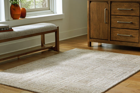 Brickburgh Gray/Ivory/Honey Medium Rug - Ella Furniture