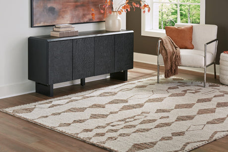 Brettler Beige/Brown Large Rug - Ella Furniture