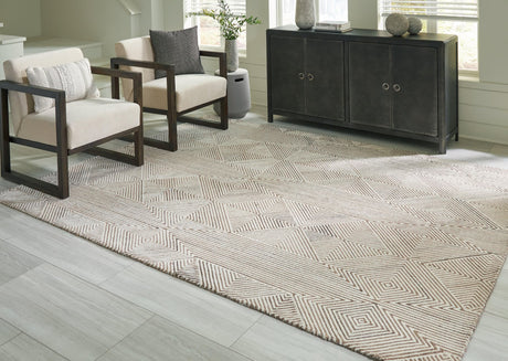 Jadott Beige/Brown Large Rug - Ella Furniture
