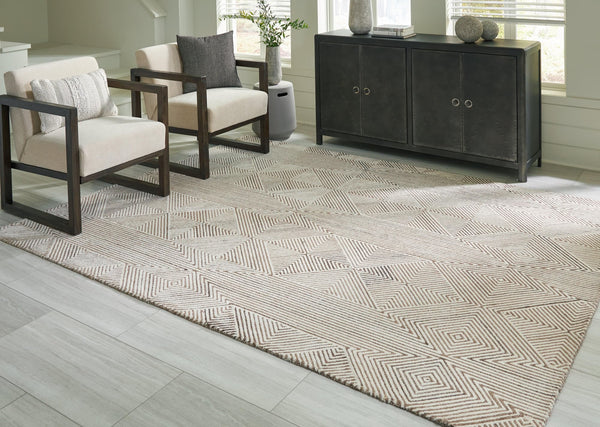Jadott Beige/Brown Large Rug - Ella Furniture