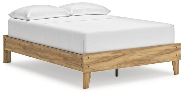 Bermacy Light Brown Full Platform Bed - Ella Furniture