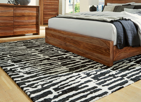 Bramshaw Black/Ivory Large Rug - Ella Furniture