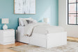 Onita White Twin Platform Bed with 1 Side Storage - Ella Furniture
