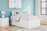 Onita White Twin Platform Bed with 1 Side Storage - Ella Furniture