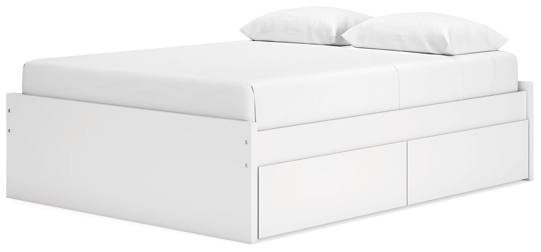 Onita White Queen Platform Bed with 2 Side Storage - Ella Furniture