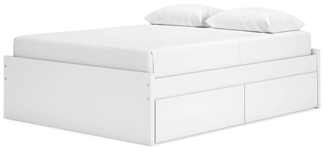 Onita White Queen Platform Bed with 2 Side Storage - Ella Furniture