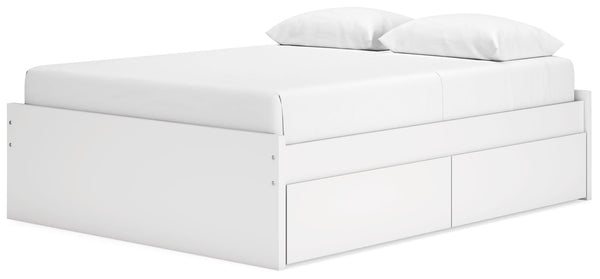 Onita White Queen Platform Bed with 2 Side Storage - Ella Furniture