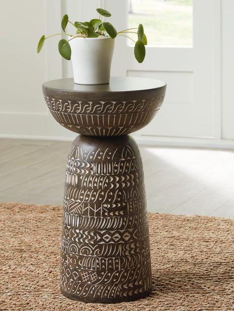 Hadcher Cream Brown Accent Table