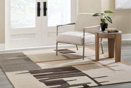 Kencher Beige Brown Large Rug