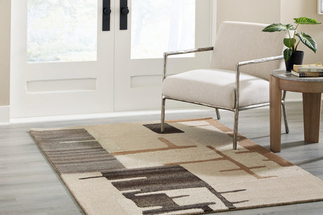 Kencher Beige Brown Medium Rug