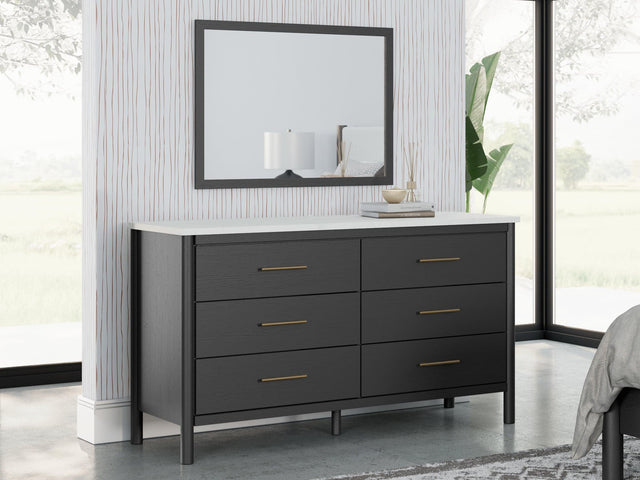 Cadmori Black White Dresser And Mirror
