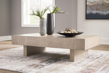Jorlaina Light Grayish Brown Coffee Table With 2 End Tables