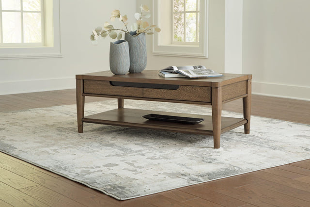 Roanhowe Brown Coffee Table With 2 End Tables
