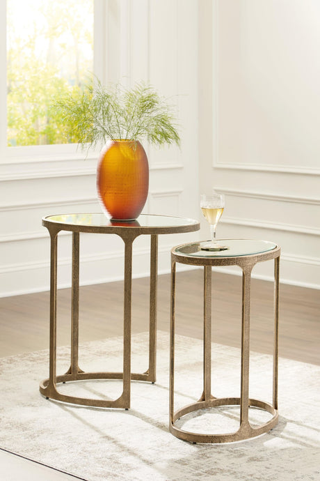 Irmaleigh Antique Black Accent Table (Set of 2)