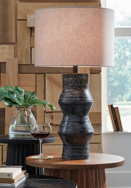 Kerbert Distressed Black 2-Piece Table Lamp Set