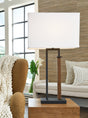 Voslen Black Brown Table Lamp (Set of 2)